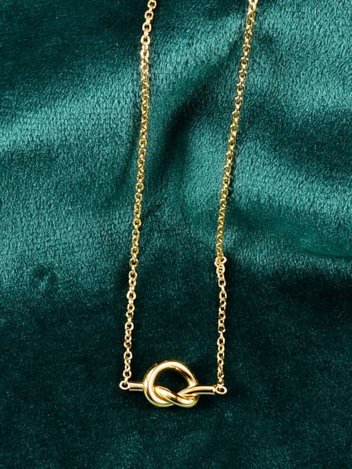 A TEEM Titanium Bowknot Minimalist pendant Necklace 2
