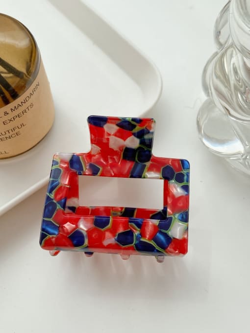 Mixed color red and blue 5cm Cellulose Acetate Trend Geometric Alloy Multi Color Jaw Hair Claw