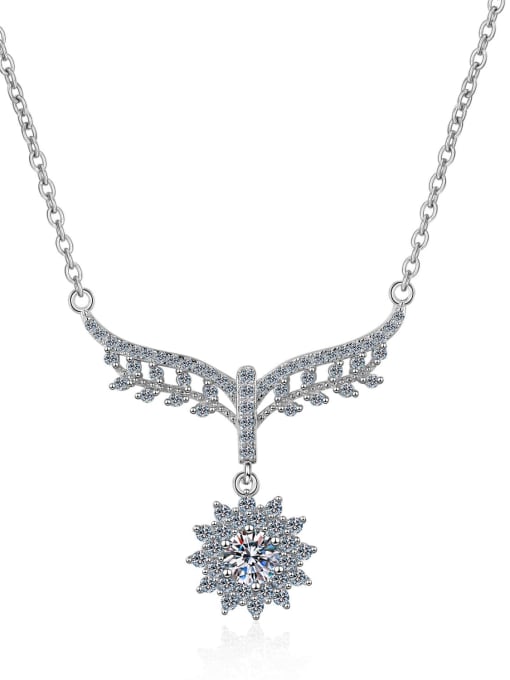 MOISS Sterling Silver Moissanite Flower Dainty Necklace 3