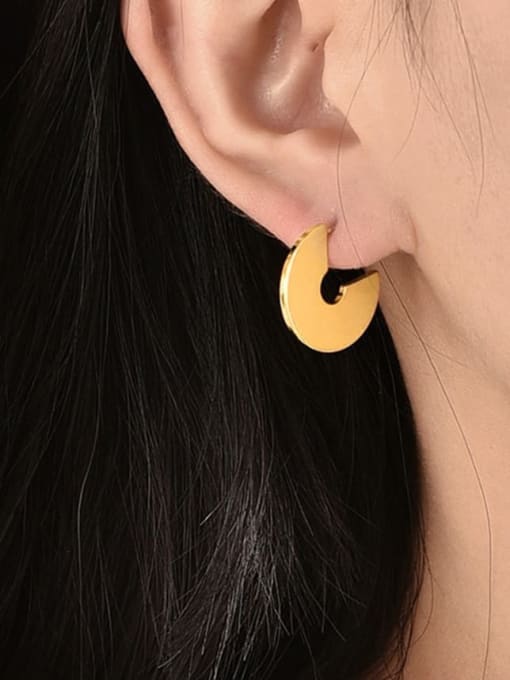 CHARME Brass Smooth  Geometric Minimalist Stud Earring 1