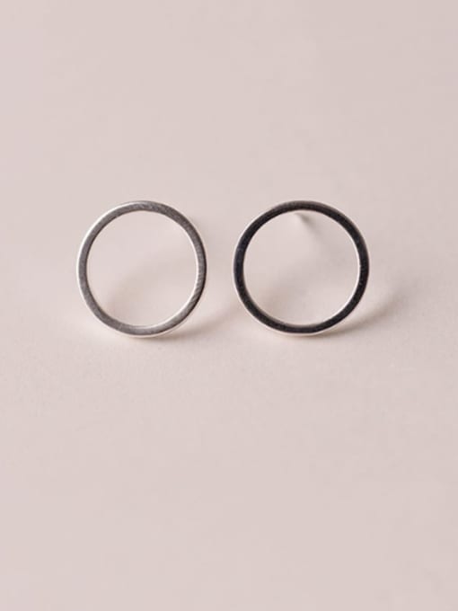 Circular IN C10 925 Sterling Silver  Hollow Geometric Minimalist Stud Earring