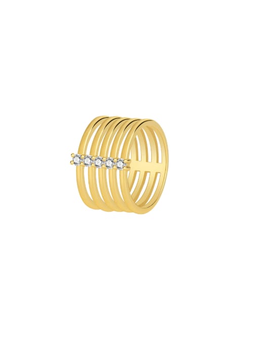 CHARME Brass Geometric Minimalist Stackable Ring 0