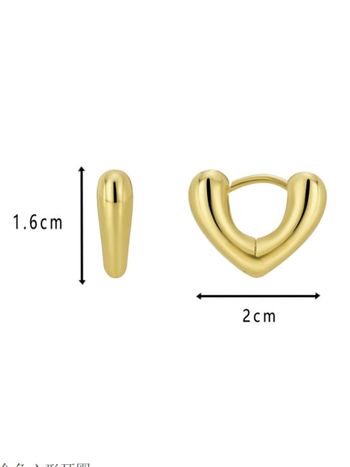 CHARME Brass Heart Minimalist Huggie Earring 1