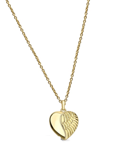 Gold Heart Necklace Brass Minimalist Heart  Pendant Necklace