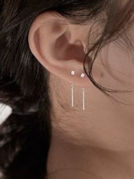 Rosh 925 Sterling Silver Geometric Minimalist Drop Earring 2