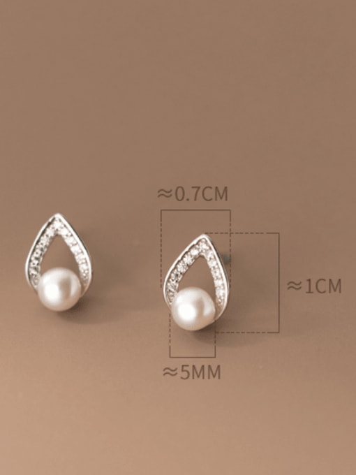 Rosh 925 Sterling Silver Cubic Zirconia Triangle Minimalist Stud Earring 2