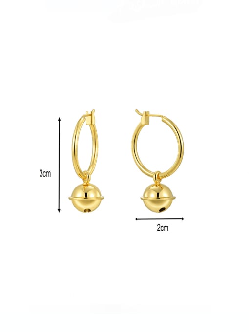 CHARME Brass Hollow Round Ball Minimalist Huggie Earring 2
