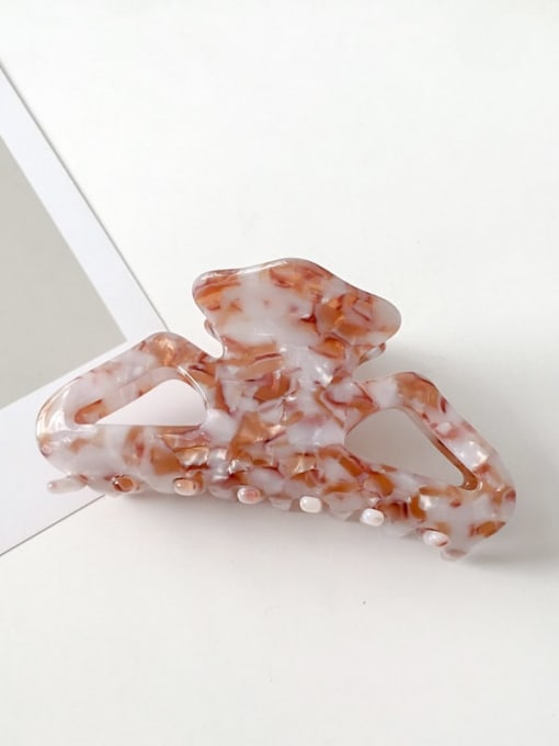 Marble Brown Cellulose Acetate Minimalist Geometric Alloy Jaw Hair Claw