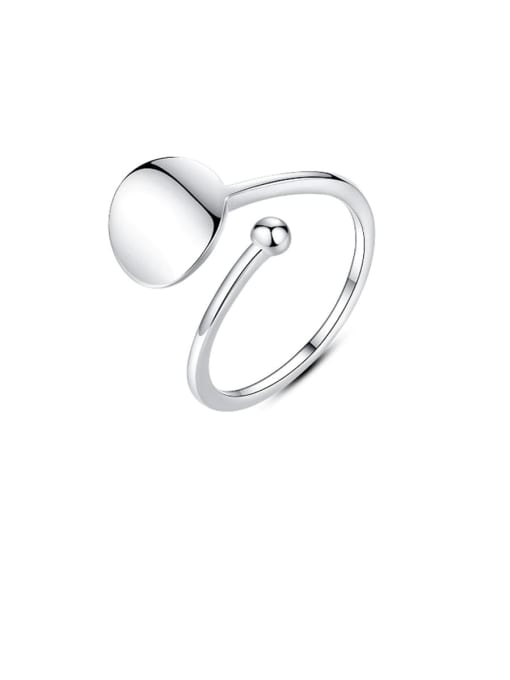 CCUI 925 Sterling Silver Smooth Round Minimalist  Free Size Band Ring 0
