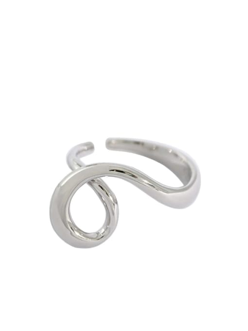 DAKA 925 Sterling Silver  Vintage Irregular single Heart-shaped  Band Ring 4