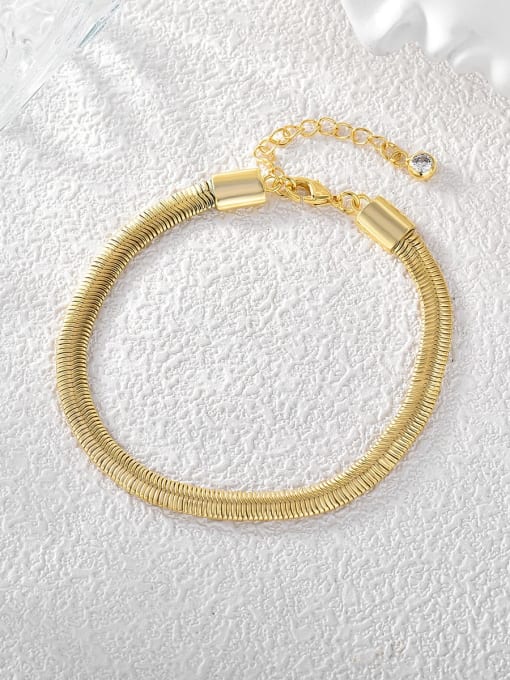 CHARME Brass Snake bone chain Minimalist Link Bracelet 2