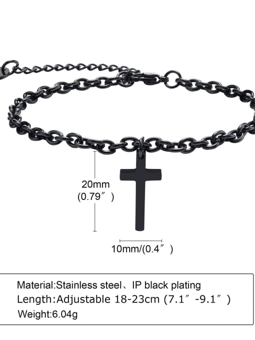 CONG Stainless steel Cross Hip Hop Link Bracelet 3