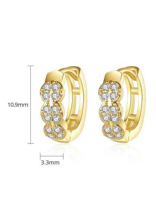 BLING SU Brass Cubic Zirconia Geometric Luxury Huggie Earring 4