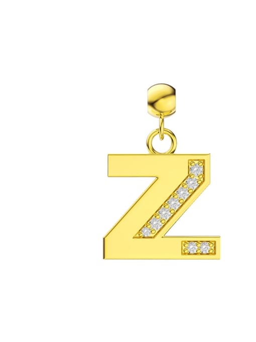 Single Letter Z 925 Sterling Silver Cubic Zirconia Letter Minimalist Necklace