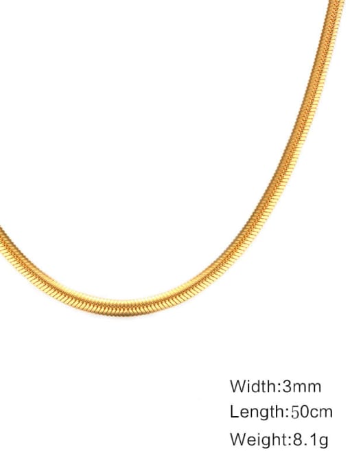 Non-flat snake bone chain gold 50cm Stainless Steel Minimalist Snake Chain