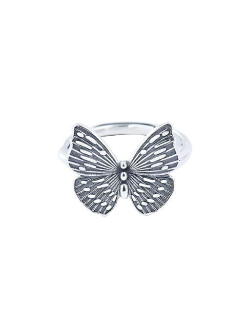 XBOX 925 Sterling Silver Butterfly Vintage Band Ring 0