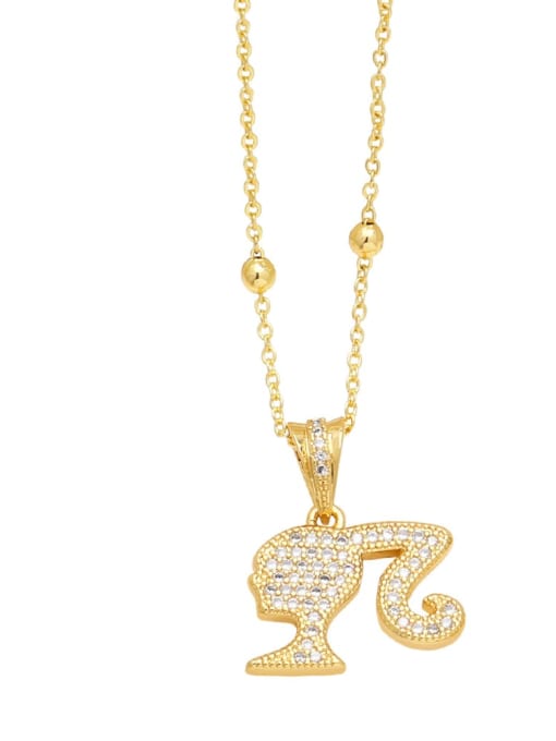 CC Brass Cubic Zirconia Girl Trend Necklace 2
