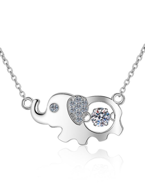 MOISS Sterling Silver Moissanite Elephant Dainty Necklace 4