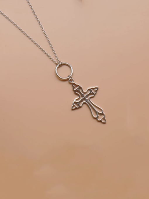 In B171 cross chain 925 Sterling Silver Cross Minimalist Regligious Necklace