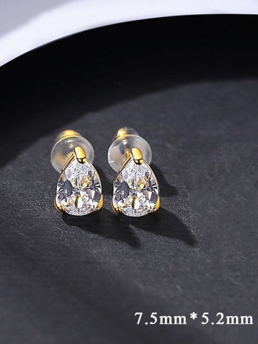 57 Drops of water 925 Sterling Silver Cubic Zirconia Water Drop Minimalist Stud Earring