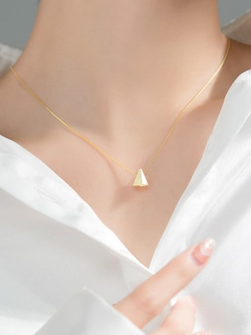 Rosh 925 Sterling Silver Triangle Minimalist Necklace 2