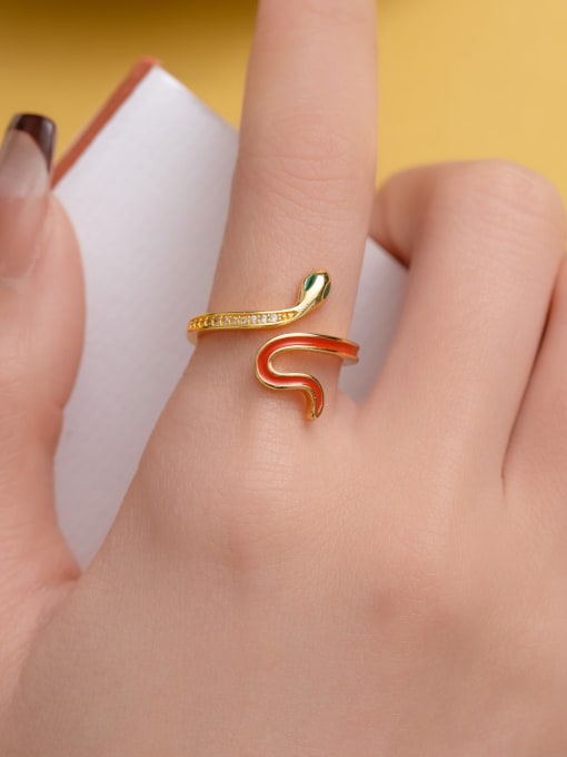 XBOX 925 Sterling Silver Enamel Snake Minimalist Band Ring 2