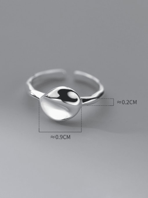 Rosh 925 Sterling Silver Smooth  Geometric Minimalist Band Ring 1
