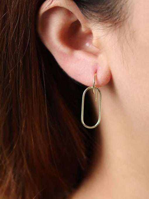 Dan 925 Sterling Silver Geometric Minimalist Hook Earring 1