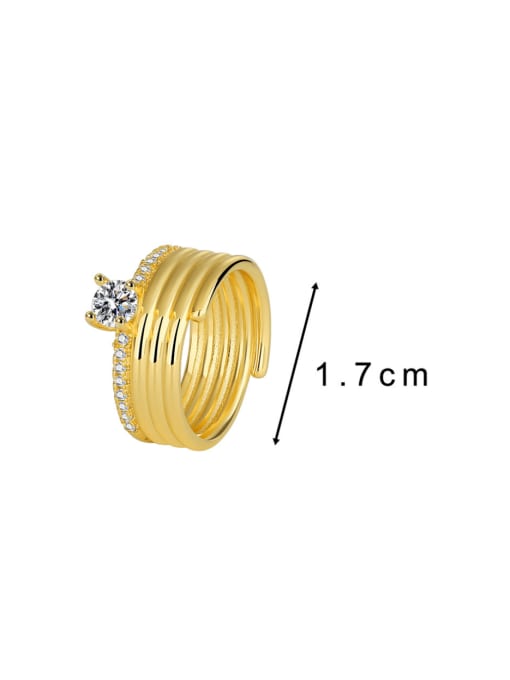 CHARME Brass Geometric Minimalist Stackable Ring 2