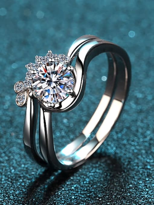MOISS Sterling Silver Moissanite  Irregular Dainty Engagement Rings 2