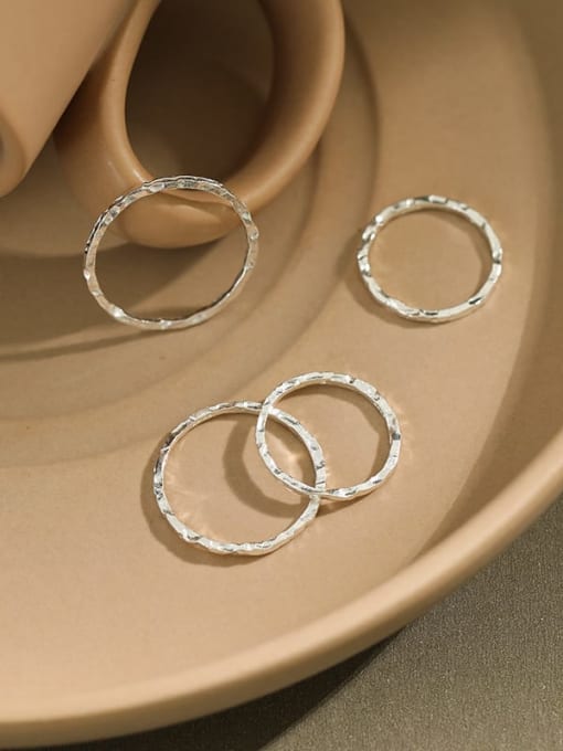 DAKA 925 Sterling Silver Round Minimalist Band Ring 3
