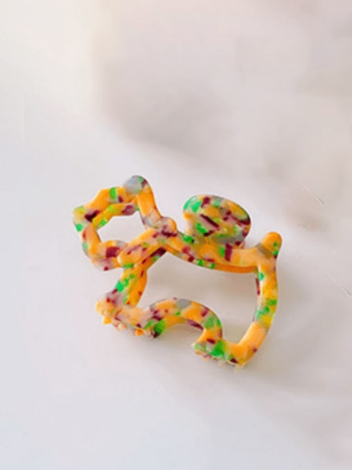 Orange green large 8.5cm Cellulose Acetate Trend Dog Multi Color Jaw Hair Claw