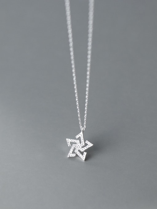 Rosh 925 Sterling Silver Snowflake Minimalist Necklace 1