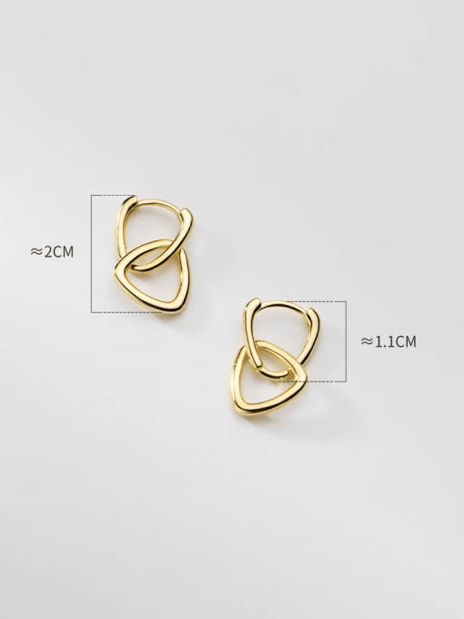 Gold 925 Sterling Silver Triangle  Minimalist Stud Earring