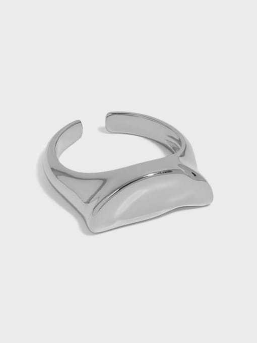 DAKA 925 Sterling Silver Smotth Geometric Minimalist Band Ring 0