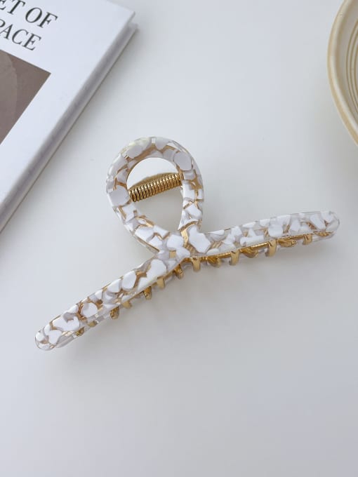 Clear white 11.6cm Cellulose Acetate Trend Geometric Alloy Jaw Hair Claw