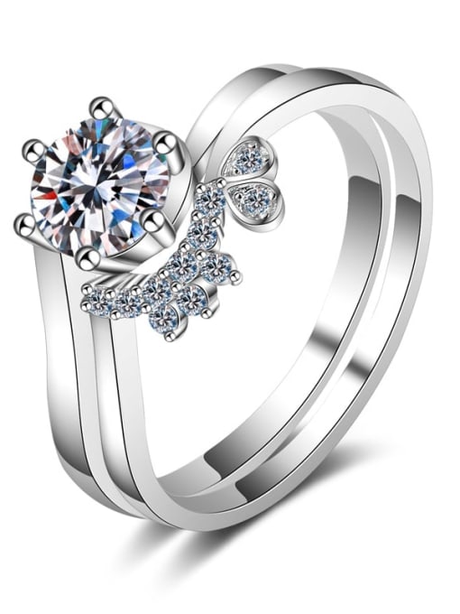 MOISS Sterling Silver Moissanite  Irregular Dainty Engagement Rings 3