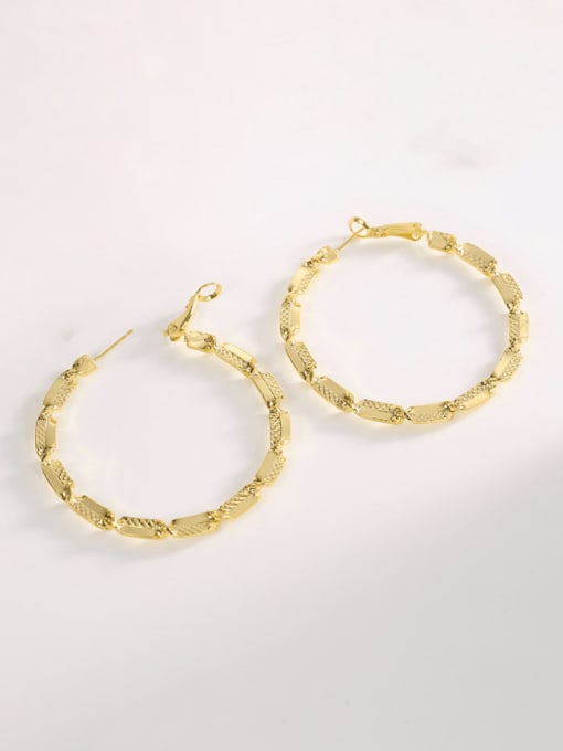 Gold simple earrings Brass Geometric Minimalist Hoop Earring