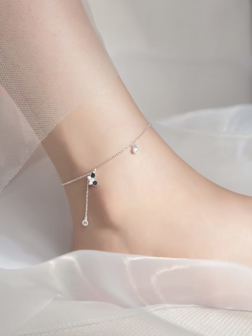 Rosh 925 Sterling Silver  Minimalist Shell   Butterfly Anklet 1