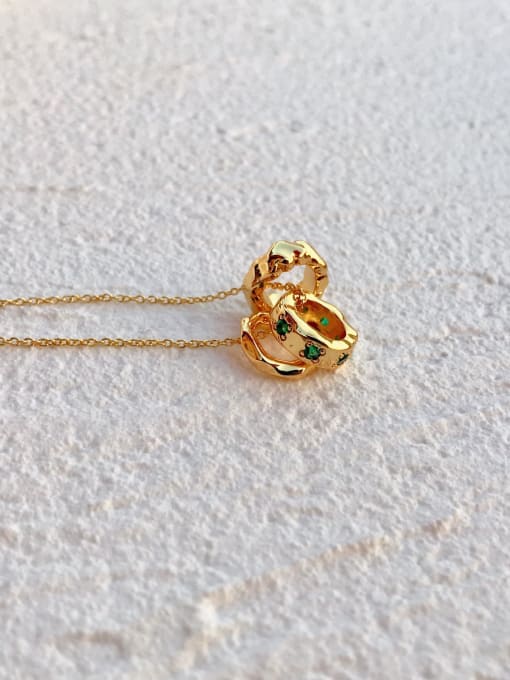 LI MUMU Copper Emerald Green Round Minimalist Choker Necklace 1