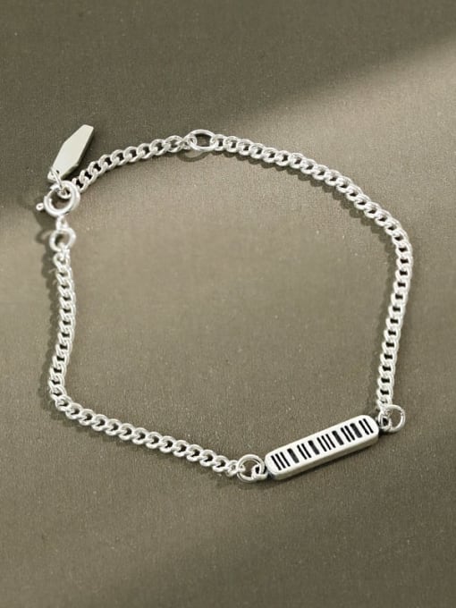 DAKA 925 Sterling Silver Geometric Vintage Link Bracelet