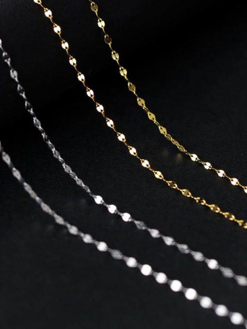 Rosh 925 Sterling Silver Geometric Minimalist  Chain Necklace