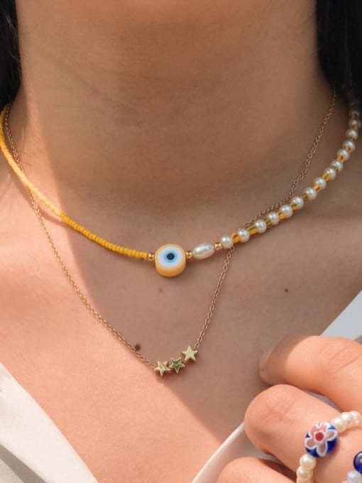 Roxi Miyuki Millet Bead Multi Color Evil Eye Bohemia  Handmade Beaded Necklace 2