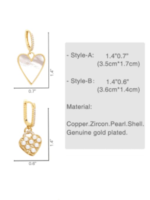 CC Brass Shell Heart Vintage Huggie Earring 4