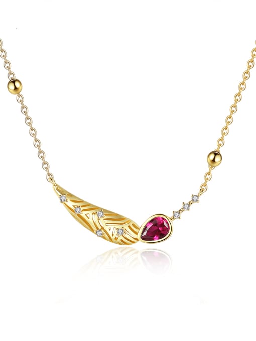 BLING SU Brass Cubic Zirconia Geometric Luxury Necklace