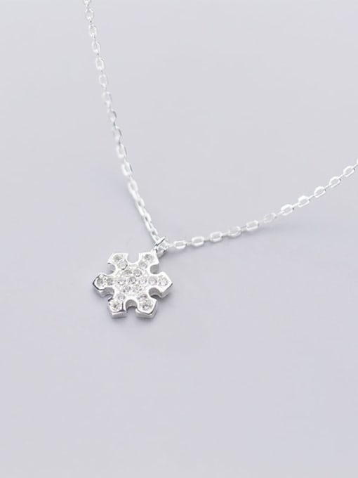 Rosh 925 sterling silver simple fashion snowflake pendant necklace 2