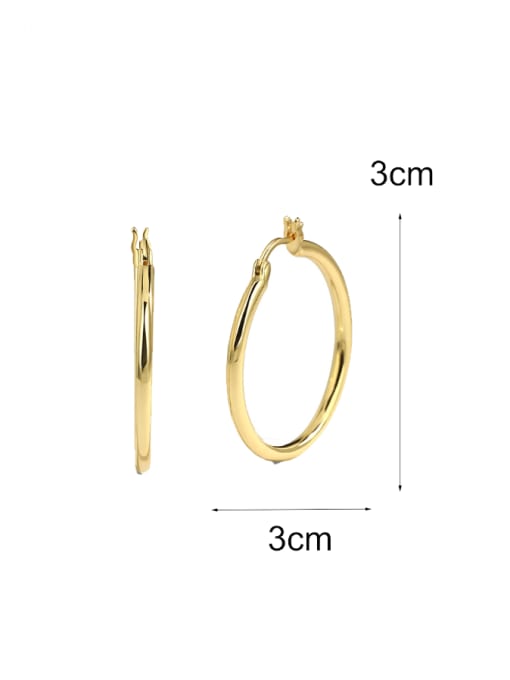 CHARME Brass Geometric Minimalist Hoop Earring 2