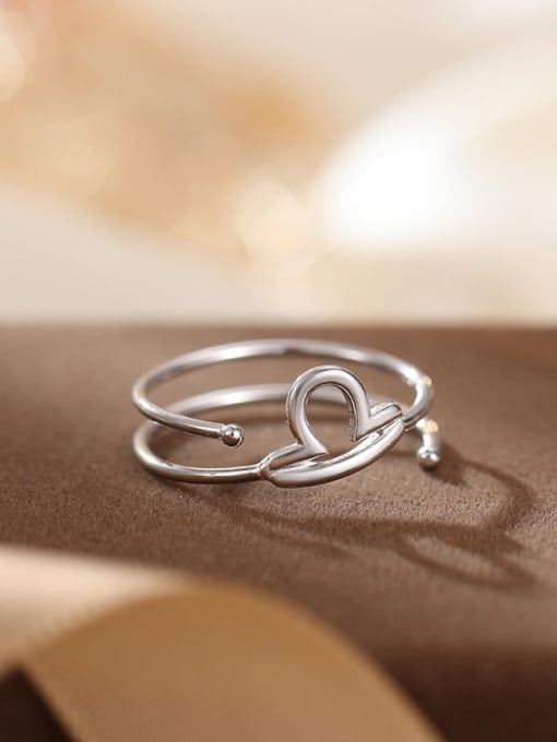 RS1048 【 Libra Platinum 】 925 Sterling Silver Constellation Dainty Band Ring