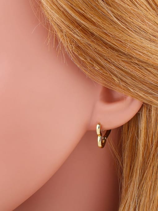 CC Brass Hollow Heart Vintage Stud Earring 2