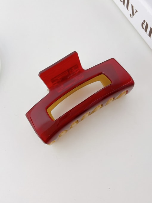 Medium red and yellow 7.4CM Cellulose Acetate Minimalist Geometric Alloy Jaw Hair Claw